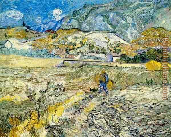 Vincent van Gogh Champ de bl et paysan 1889